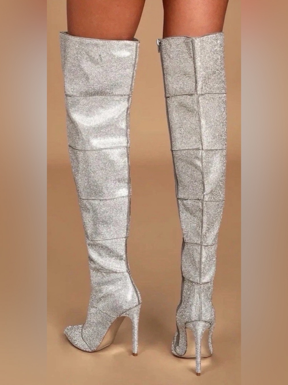 Steve Madden Rhinestone Encrusted Thigh High Stiletto Boot- NEW! Size 6